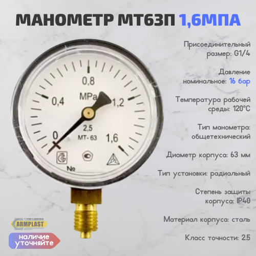 Манометр 1,6 МПа