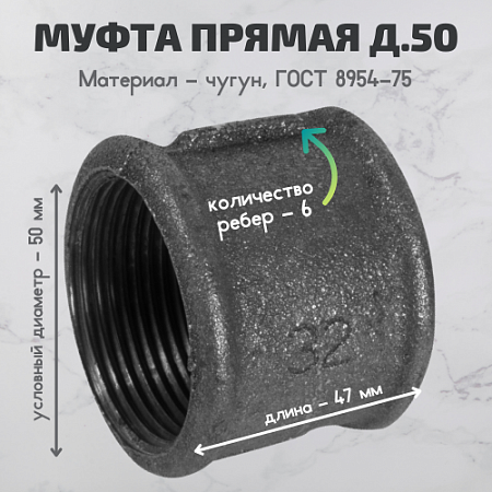 Муфта. Соединительная прямая муфта для труб