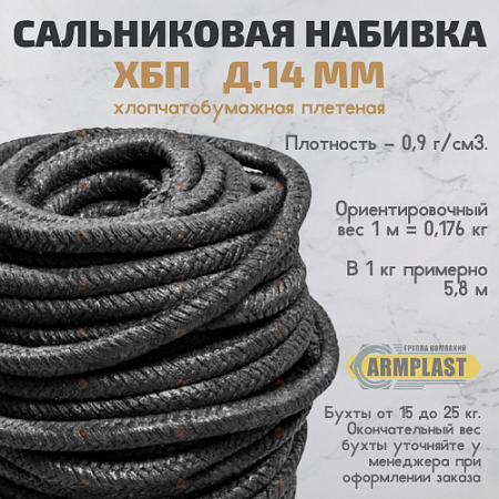 Набивка сальниковая  ХБП д.14 Набивка сальниковая  ХБП д.14